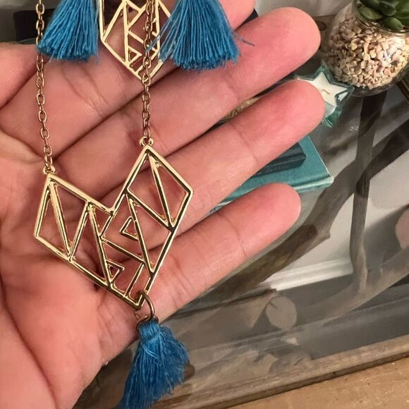 Women’s EUC Boho Layered tassel geometric necklace. - Picture 5 of 7